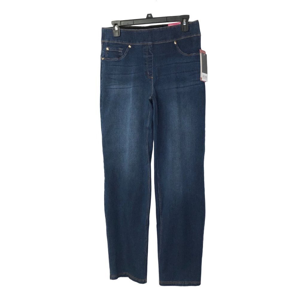 SLIM FACTOR BY INVESTMENTS 4 WAY STRETCH SLIM STRAIGHT JEANS SM Short‎ NWT